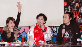 『鎧 サムライゾンビ』トークイベント。（左から）夏目ナナ、植田浩望（桜塚やっくん）、坂口拓監督