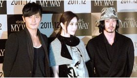 第16回釜山国際映画祭にて（左から）チャン・ドンゴン、ファン・ビンビン、オダギリジョー　photo：Ayako Ishizu