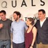 （左から）ニコラス・ホルト＆マイケル・プラス＆クリステン・スチュワート＆ドレイク・ドレマス／『EQUALS』製作発表　PHOTO:HITOMI EZAKI