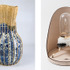左：Vase 　Pronkstuk（centerpiece）Daniel　Hulsbergen 右：Ring in cabinet and collier in box Overgrown Mark stukenboom