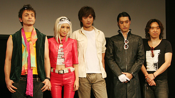 『スピードマスター』舞台挨拶にて（左から）鮎貝健、蒲生麻由、中村俊介、内田朝陽、須賀監督