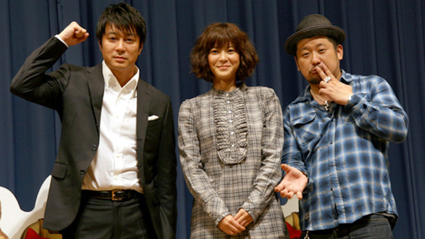 『リトル・レッド』（左から）加藤浩次、上野樹里、ケンドーコバヤシプレミア試写会舞台挨拶