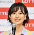 兒玉遥／「イヤホン型ウェアラブルデバイス」発表記者会見の様子