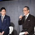 （左から）玉木宏、仲代達矢／ドラマスペシャル「巨悪は眠らせない　特捜検事の逆襲」製作発表会見