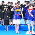 柴咲コウ＆江戸川コナン＆女性自衛官たち／『名探偵コナン 絶海の探偵』＠海上自衛隊横須賀地方総監部