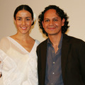 『青い瞼』ティーチインにてセシリア・スアレス（左）と、エルネスト・コトレラス監督