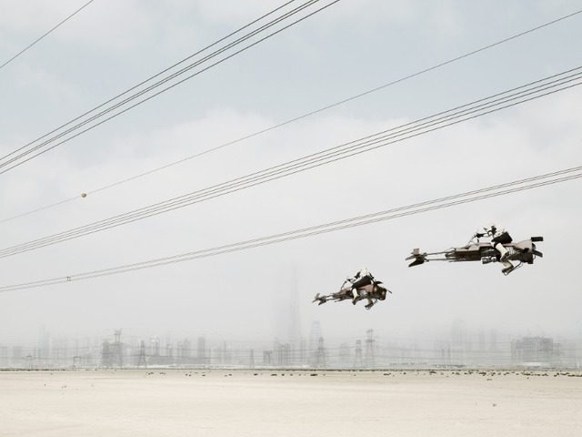 Dark Lens, Two Speeder Bikes, Dubai, 2009 &copy; Cédric Delsaux