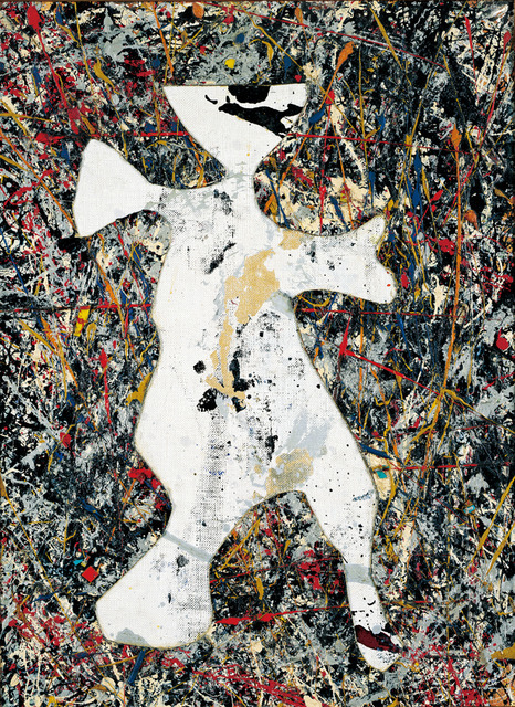 ジャクソン・ポロック 《カット・アウト》1948 - 58年 / 77.0 × 56.8 cm / 油彩、エナメル塗料、アルミニウム塗料など・厚紙、カンヴァス、ファイバーボード