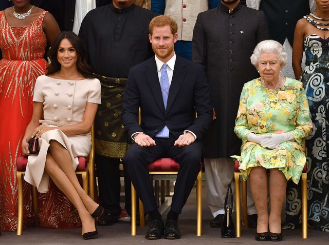 メーガン妃＆ヘンリー王子＆エリザベス女王 (C) Getty Images