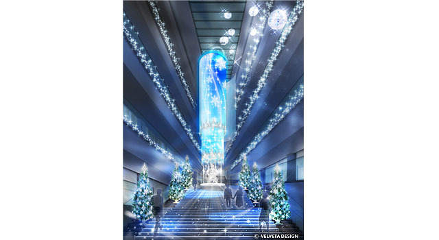 表参道ヒルズに高さ14m の映像アートクリスマスツリー出現！
