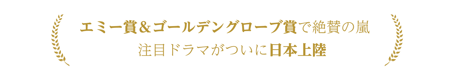 エミー賞＆ゴールデングローブ賞で絶賛の嵐︕注目ドラマがついに日本上陸
