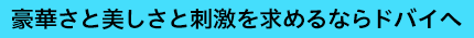 豪華さと美しさと刺激を求めるならドバイへ