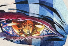 恐怖の猗窩座が再来！瞳に映る炭治郎の緊張も伝わるスーパーリアル刺繍の秘密とは？ 画像