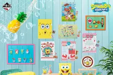 一番くじにスポンジ・ボブ登場！ ラストワン賞はボブのもちもちフェイスクッション 画像