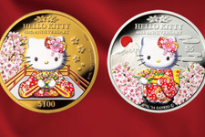 日本の桜とハローキティが外国の記念金貨・銀貨に！ 数量限定で発売 画像