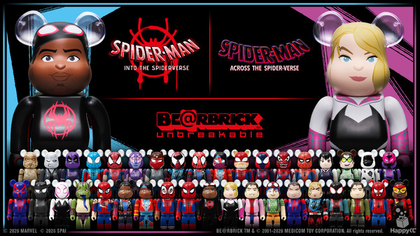 スパイダーバース」キャラクターがBE@RBRICKに！マイルス、グウェンら