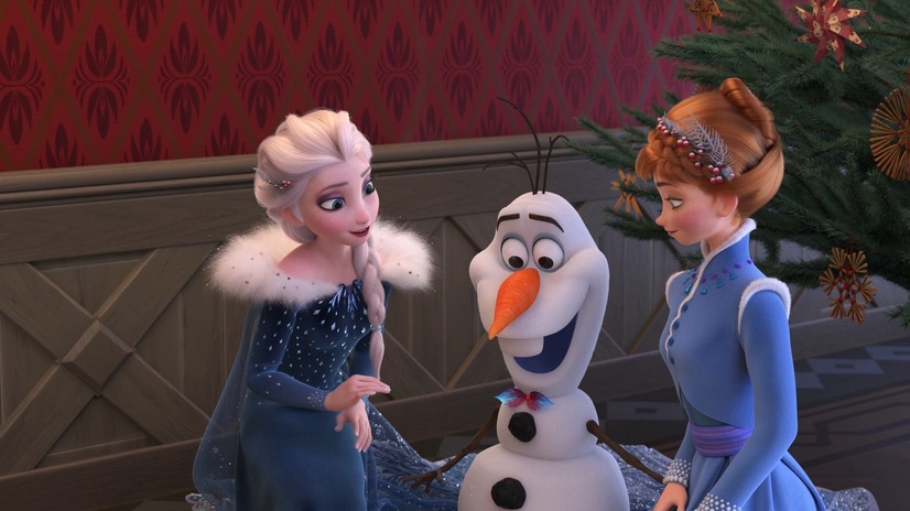 オラフは 家族の一員 アナ エルサが 雪の結晶 の蝶ネクタイをプレゼント 3枚目の写真 画像 Cinemacafe Net