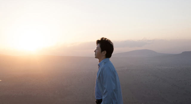 風に立つライオン 2枚目の写真・画像