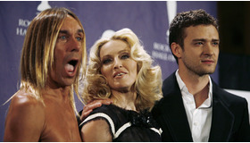 セレモニーに参加した（左から）イギー・ポップ、マドンナ、ジャスティン・ティンバーレイク　-(C) Reuters/AFLO