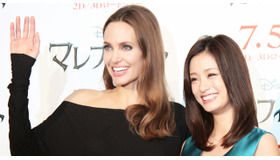 アンジェリーナ・ジョリー（マレフィセント役）＆上戸彩（日本語吹き替え版オーロラ姫役）／『マレフィセント』記者会見
