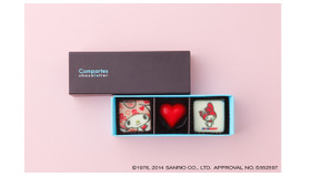 コンパーテス×マイメロのコラボ商品。オリジナルトリュフ バラ売り（各378円）と3個入り（1,188円）。