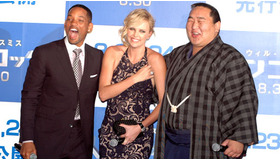 『ハンコック』ジャパンプレミアにて　主演ウィル・スミス、シャーリーズ・セロン、朝青龍関