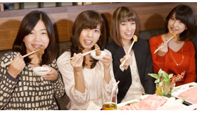 希少部位肉を喰らう、大久保佳代子（オアシズ）＆南明奈＆宮地真緒＆岸明日香／オムニバスドラマ「焼肉女～おひとり様のワケ～」メディア試食会