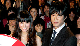 『容疑者Xの献身』初日舞台挨拶。柴咲コウと堤真一。