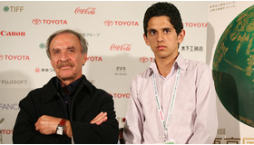 『ハムーンとダーリャ』記者会見。エブラヒム・フルゼシュ監督と主演のメラン・ゴルモハメドザデ。　-(C) 2008 TIFF