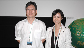 『モーツァルトの街』ティーチインに出席した（左から）チョン・ギュファン監督とプロデューサーのチェ・ミエ