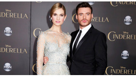 シンデレラ役のリリー・ジェームズ＆王子役のリチャード・マッデン／実写版『シンデレラ』ワールドプレミア