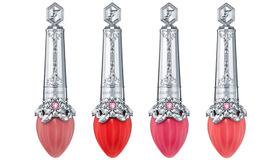 右から　ジルスチュアート フォーエヴァー ジューシー オイルルージュ 10ml 01、03、05、07／各2,800円