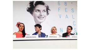 ロッシ・デ・パルマ、グザヴィエ・ドラン、シエナ・ミラー、イーサン・コーエン「第68回カンヌ国際映画祭開幕式」