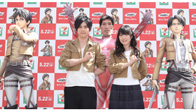 梶裕貴、篠原信一、石川由依／「進撃の巨人×セブン-イレブン」発表会