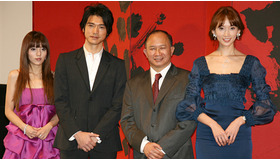 『レッドクリフ PartII』完成披露イベントにて（左より）alan、金城武、ジョン・ウー監督、リン・チーリン