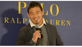 「ポロ ラルフ ローレン」記者会見に登場した五郎丸歩選手