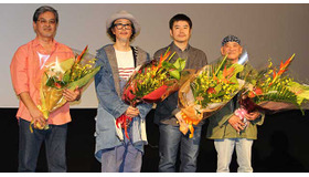 普久原明＆リリー・フランキー＆坪田義史監督＆新垣正弘『シェル・コレクター』沖縄プレミア上映舞台挨拶