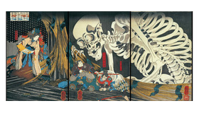 歌川国芳「相馬の古内裏」大判錦絵三枚続　弘化（1844-48）頃　個人蔵