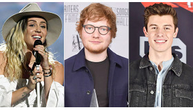 マイリー・サイラス＆エド・シーラン＆ショーン・メンデス-(C)Getty Images