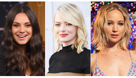 エマ・ストーン＆ジェニファー・ローレンス＆ミラ・クニス-(C)Getty Images