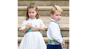ページボーイを務めたジョージ王子とブライズメイドを務めたシャーロット王女 (C) Getty Images