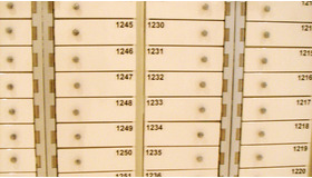 各国プレスが大集合する資料用ロッカー