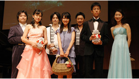 左から清水和音、野上真梨子、斎藤圭土（ル・フレール）、福田麻由子、斉藤守也（ル・フレール）、橋本健太郎、高橋多佳子