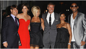 7月22日L.A.で開催されたベッカム夫妻のウェルカム・パーティにて　(C) AFLO