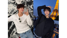 「エッフェル塔より輝く」俳優パク・ボゴム、パリでの“幸せな瞬間”を公開！BTS・Vとの新ツーショットも【PHOTO】