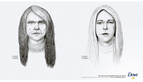 自分の証言から制作された似顔絵（左）＆他人の証言から制作された似顔絵（右）／「Dove Real Beauty Sketches（ダヴ リアルビューティー スケッチ）」