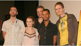 『リーロイ！』（左から）オリファー・シュトルツプロデューサー、アンナ・ハウズブルグ、ヤン・クルーガープロデューサー、アライン・モレル、アルミン・フォルカース監督 東京国際映画祭ティーチイン