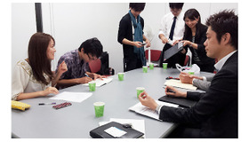 学生さんスタッフによる事前取材。