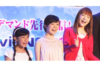 『アナ雪』イベントに神田沙也加ら、アナを演じた声優3人が勢ぞろい 画像