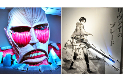 「進撃の巨人展」に潜入！　原作未発表の新キャラ、リヴァイのブレードに立体機動装置も 画像